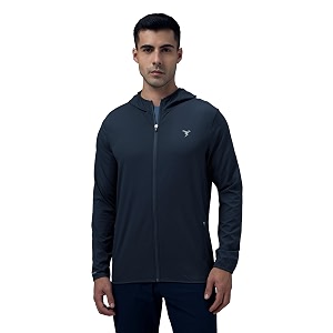 TECHNOSPORT Mens Regular Fit Solid Hooded Neck