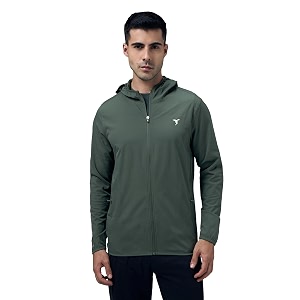 TECHNOSPORT Mens Regular Fit Solid Hooded Neck
