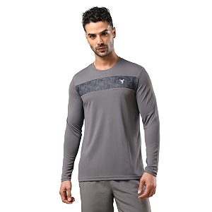 TECHNOSPORT Men Polyester Self Design Chest Print