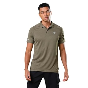 TECHNOSPORT Mens Slim Fit Half Sleeve Polo
