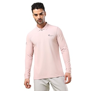 TECHNOSPORT Mens Slim Fit Full Sleeve Polo