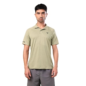 TECHNOSPORT Mens Slim Fit Half Sleeve Polo