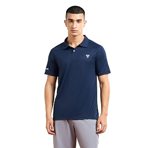 TECHNOSPORT Mens Slim Fit Half Sleeve Polo