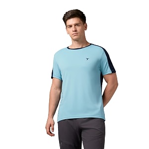 TECHNOSPORT Mens Slim Fit Color Block T-Shirt