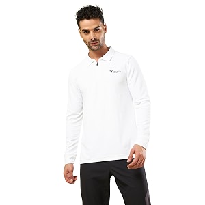TECHNOSPORT Mens Slim Fit Full Sleeve Polo
