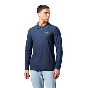 TECHNOSPORT Mens Slim Fit Full Sleeve Polo