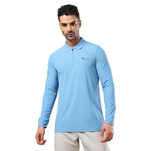 TECHNOSPORT Mens Slim Fit Full Sleeve Polo