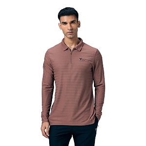 TECHNOSPORT Mens Slim Fit Full Sleeve Polo