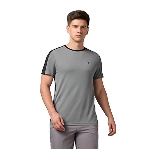 TECHNOSPORT Mens Slim Fit Color Block T-Shirt