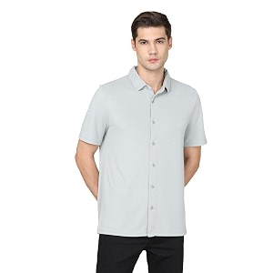 TECHNOSPORT Mens Black Solid Regular Fit Spread