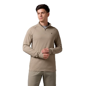 TECHNOSPORT Mens Solid Quarter Zip Gym Slim