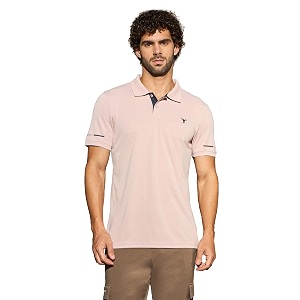 TECHNOSPORT Mens Solid Slim Fit Polo Collar