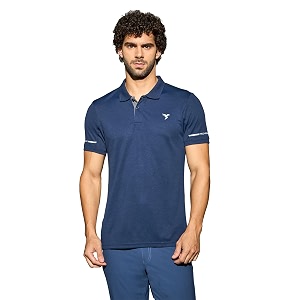 TECHNOSPORT Mens Solid Slim Fit Polo Collar