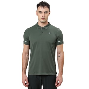 TECHNOSPORT Mens Solid Slim Fit Polo Collar