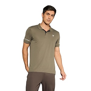 TECHNOSPORT Mens Solid Slim Fit Polo Collar