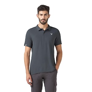 TECHNOSPORT Mens Solid Slim Fit Polo Collar