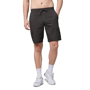 TECHNOSPORT Mens Solid Slim Fit Sports Shorts