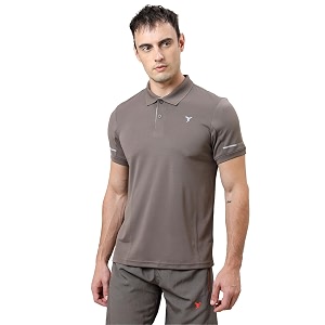 TECHNOSPORT Mens Solid Slim Fit Polo Collar