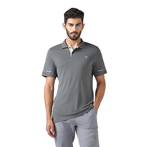 TECHNOSPORT Mens Solid Slim Fit Polo Collar
