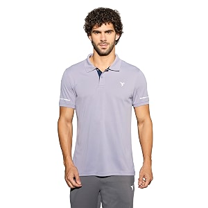 TECHNOSPORT Mens Solid Slim Fit Polo Collar