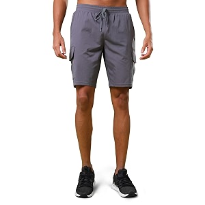TECHNOSPORT Mens Solid Slim Fit Sports Shorts
