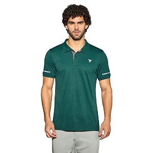 TECHNOSPORT Mens Solid Slim Fit Polo Collar