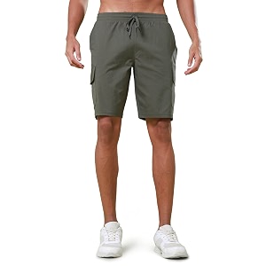 TECHNOSPORT Mens Solid Slim Fit Sports Shorts