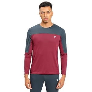 technosport men colorblock slim fit round neck t-shirt with technocool light blue gym tee dry fit t shirt for men sports top for him