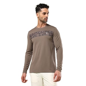 TECHNOSPORT Men Polyester Self Design Chest Print