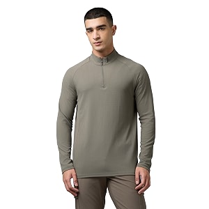 TECHNOSPORT Mens Solid Slim Fit Mock Neck