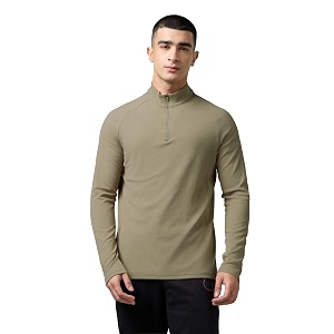 TECHNOSPORT Mens Solid Slim Fit Mock Neck