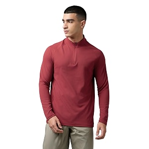 TECHNOSPORT Mens Solid Slim Fit Mock Neck