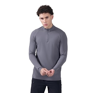 TECHNOSPORT Mens Solid Slim Fit Mock Neck