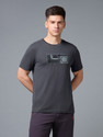 TECHNOSPORT Printed Men Crew Neck Grey T-Shirt