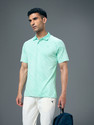 TECHNOSPORT Printed Men Polo Neck Light Blue