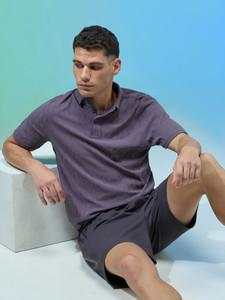 TECHNOSPORT Self Design Men Polo Neck Purple