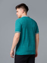 TECHNOSPORT Self Design Men Polo Neck Green