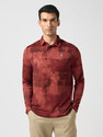 TECHNOSPORT Self Design Men Polo Neck Red