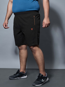 TECHNOSPORT Solid Men Black Sports Shorts