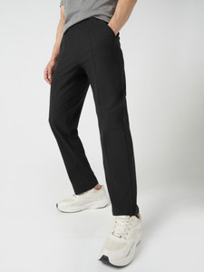 TECHNOSPORT Solid Men Black Track Pants