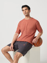 TECHNOSPORT Solid Men Crew Neck Orange T-Shirt