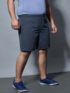 TECHNOSPORT Solid Men Grey Sports Shorts