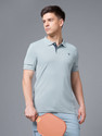 TECHNOSPORT Printed Men Polo Neck Light Green