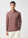 TECHNOSPORT Solid Men Zip Neck Purple T-Shirt