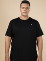 TECHNOSPORT Solid Men Round Neck Black T-Shirt