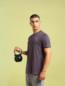 TECHNOSPORT Solid Men Round Neck Purple T-Shirt