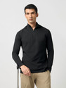 TECHNOSPORT Solid Men Zip Neck Black T-Shirt