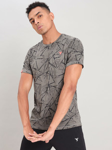 TECHNOSPORT Sporty Men Crew Neck Black T-Shirt