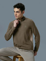 TECHNOSPORT Sporty Men High Neck Brown T-Shirt