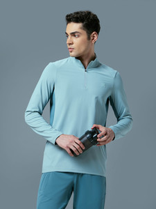 TECHNOSPORT Sporty Men High Neck Light Blue